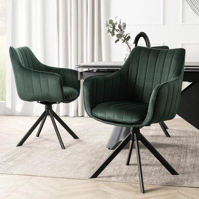 Обідній стілець поворотний MEBEL ELITE MUMBAI Welur Зелений