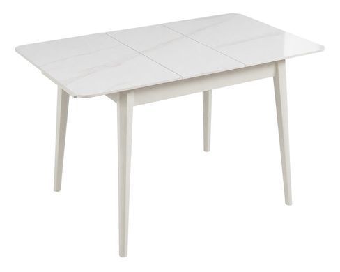 Стіл TALLINN CERAMIC 90(120)*70 білий глянець/кашемір