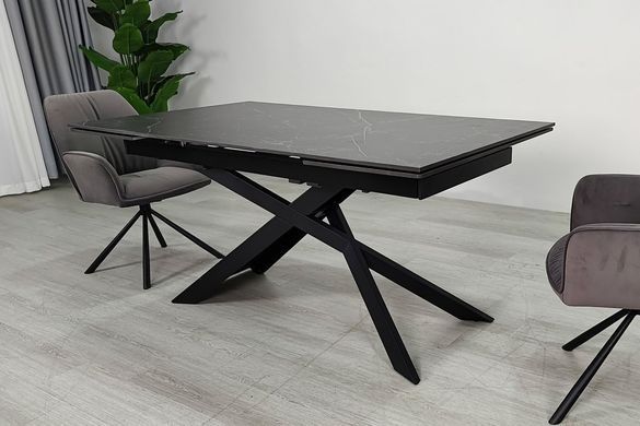 Стіл INTARSIO MADISON CERAMIC 160(240)*90 Чорний мат/Чорний