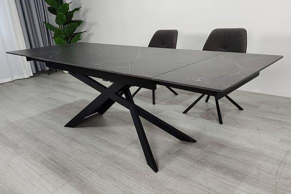 Стіл INTARSIO MADISON CERAMIC 160(240)*90 Чорний мат/Чорний