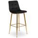 Барный стул бархатный MEBEL ELITE ARIEL Ecru Velvet Черный/Золотой
