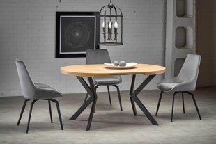 Стол раскладной PERONI Золотой Дуб/Черный 100 (250)х100 см HALMAR