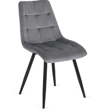 Стілець оксамитовий MEBEL ELITE RIO Velvet Сірий