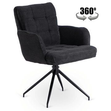 Обеденный стул поворотный MEBEL ELITE AKITA Velvet Черный