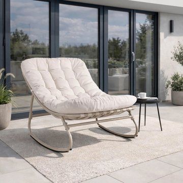 Садове крісло-качалка AURORA Бежевий/Кашемір MEBEL ELITE