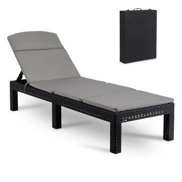 Складаний шезлонг MEBEL ELITE LUIZJANA Чорний