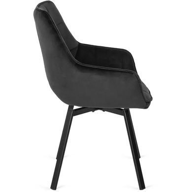 Стілець поворотний оксамитовий MEBEL ELITE LUNA велюр Чорний