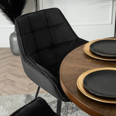 Стілець поворотний оксамитовий MEBEL ELITE LUNA велюр Чорний