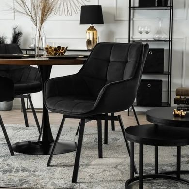 Стілець поворотний оксамитовий MEBEL ELITE LUNA велюр Чорний