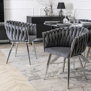 Обеденный стул MEBEL ELITE SORELLA Welur Серый