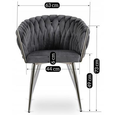 Обеденный стул MEBEL ELITE SORELLA Welur Серый