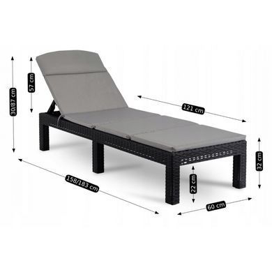 Складаний шезлонг MEBEL ELITE LUIZJANA Чорний