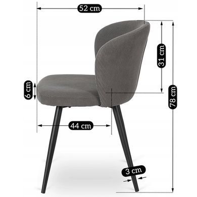 Стілець MEBEL ELITE HAILEY Velvet Сірий