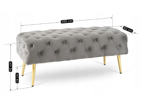 Лава оксамитова MEBEL ELITE VERA Velvet Сірий