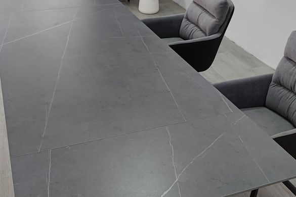 Стіл INTARSIO JULIAN CERAMIC 160(240)*90 Сірий мат/Чорний