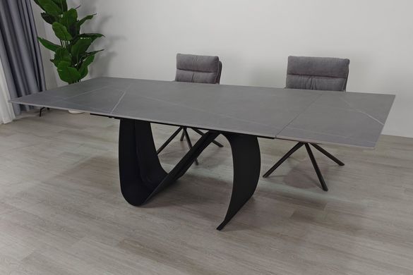 Стіл INTARSIO JULIAN CERAMIC 160(240)*90 Сірий мат/Чорний