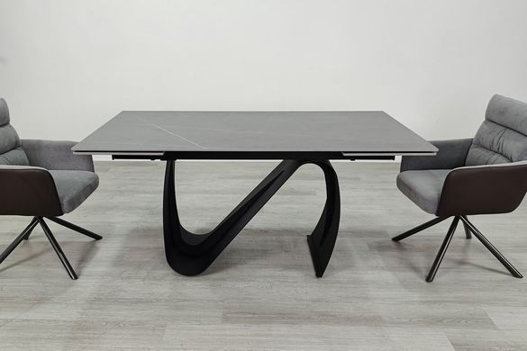 Стіл INTARSIO JULIAN CERAMIC 160(240)*90 Сірий мат/Чорний