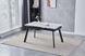 Стол INTARSIO OSLO CERAMIC 120(180)*80 белый глянец/черный каркас