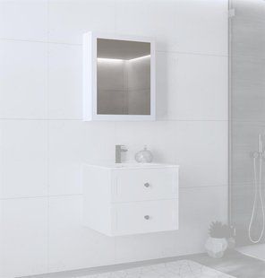 Шкаф настенный с зеркалом TORETO 70x60/1D Белый HALMAR
