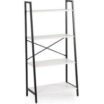 Стеллаж MEBEL ELITE GIA Белый / Черный