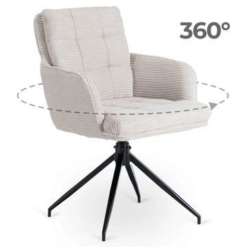 Обідній стілець поворотний MEBEL ELITE AKITA Velvet Сірий