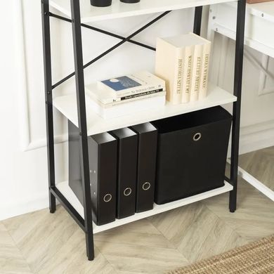 Стеллаж MEBEL ELITE GIA Белый / Черный
