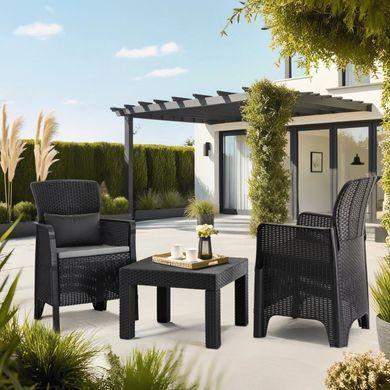 Комплект садових меблів MEBEL ELITE FRENSO Чорний