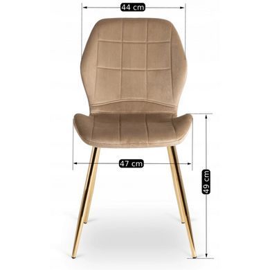 Стілець MEBEL ELITE IRYS Бежевий велюр на золотих ніжках