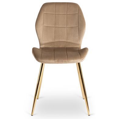 Стілець MEBEL ELITE IRYS Бежевий велюр на золотих ніжках