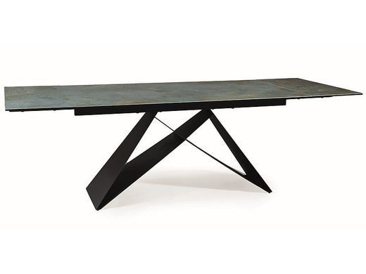 Стол Westin Ceramic OSSIDO VERDE 160(240)X90 см Бирюза / Черный SIGNAL
