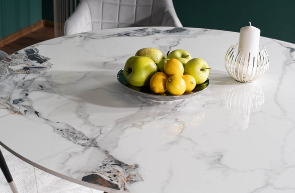 Стіл MURANO CERAMIC 90x90 см Білий Мармур / Хром SIGNAL