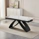 Стол раскладной MEBEL ELITE LUIGI 160-240х91 см Белый мрамор/Черный