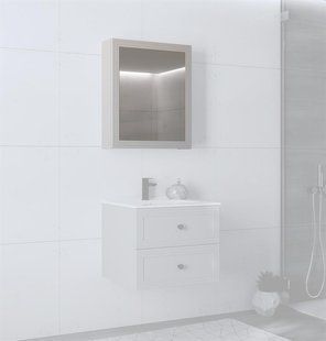 Шкаф настенный с зеркалом TORETO 70x60/1D Кашемир HALMAR