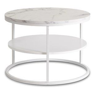 Журнальний стіл MEBEL ELITE BEST Marmur 70*70 см Білий