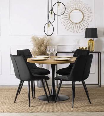 Стілець оксамитовий MEBEL ELITE RIO Velvet Чорний