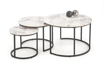 Комплект журнальних столиків GILDA 80x80 см Білий HALMAR