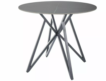 Стіл MURANO CERAMIC 90x90 см Сірий Мармур / Чорний Мат SIGNAL