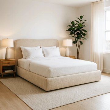Кровать MEBEL ELITE BRISTOL Boucle 160x200 см Бежевый