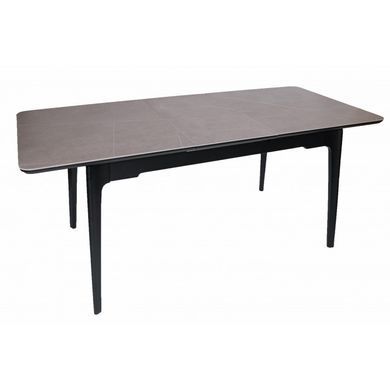 Стол INTARSIO BERLIN CERAMIC 140(180)*80 серый мат/черный каркас