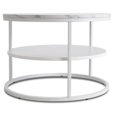 Журнальний стіл MEBEL ELITE BEST Marmur 70*70 см Білий