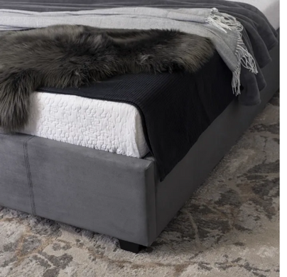 Кровать двуспальная бархатная MEBEL ELITE 160x200 MARI Velvet Серый