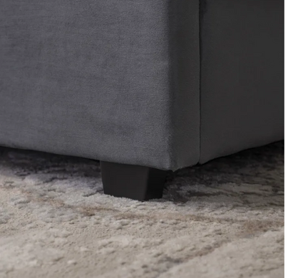 Кровать двуспальная бархатная MEBEL ELITE 160x200 MARI Velvet Серый