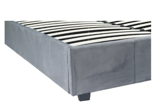 Кровать двуспальная бархатная MEBEL ELITE 160x200 MARI Velvet Серый