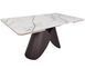 Стіл INTARSIO AGNES CERAMIC 160(240)*90 Білий позолочений мат/Коричневий