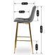 Барный стул бархатный MEBEL ELITE ARIEL Ecru Velvet Серый/Золотой