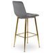 Барный стул бархатный MEBEL ELITE ARIEL Ecru Velvet Серый/Золотой