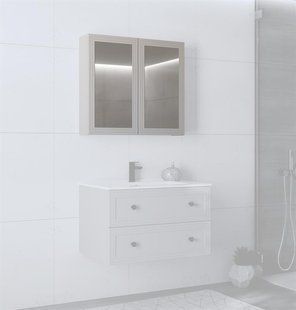 Шкаф настенный с зеркалом TORETO 70x80/2D Кашемир HALMAR