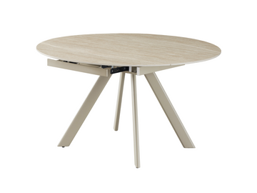 Керамический стол VETRO Сиена TML-1240 135(135)*76 см Римский траветрин + Капучино