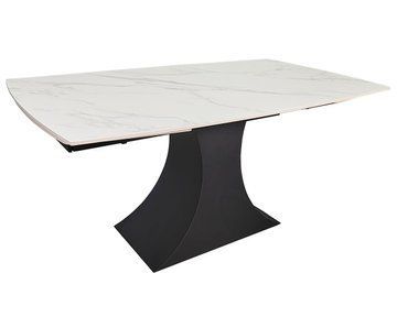 Стол INTARSIO GILBERT CERAMIC 160(240)*90 Белый мат/Черный