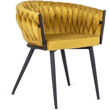 Стілець оксамитовий MEBEL ELITE EMPOLI Velvet Гірчичне